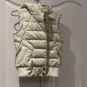 The North Face Goose Down Hooded Puffer Vest - Women XS pearl white